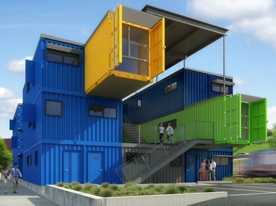 Photo:  Colorful Box Office Constructed from 12 Shipping Containers in Rhode Island